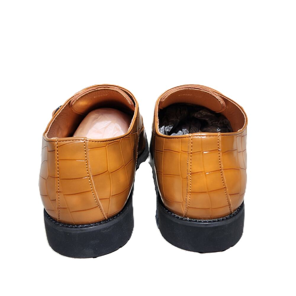 Shein Faux Croc Triple Monk Buckle Strap Loafers Dress Shoes 47 - Picture 5 of 11